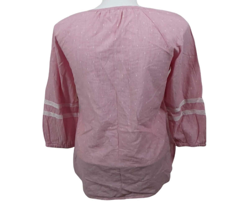 St John's Bay Women's Pink Front Tie Top (Size: S)