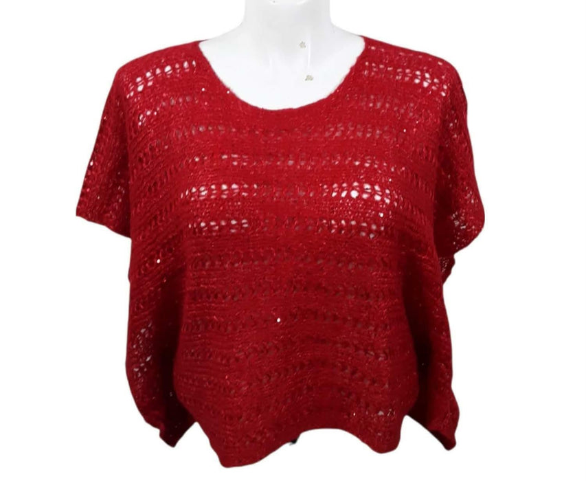 Simply Noelle Women's Red Sweater Top (Size: One Size) 848497019347