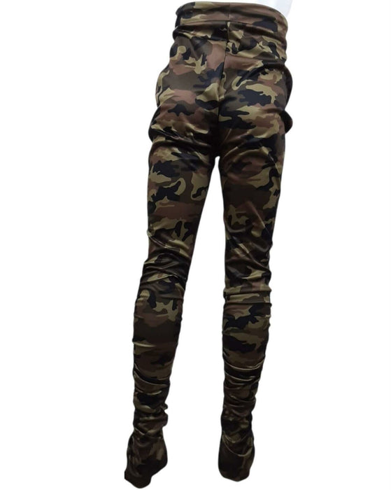 Women's Green Camouflage Leggings (Size: S)