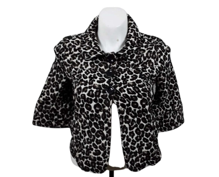 Birds Women's Brown Cheetah Print 3 Button Jacket (Size: XXL)