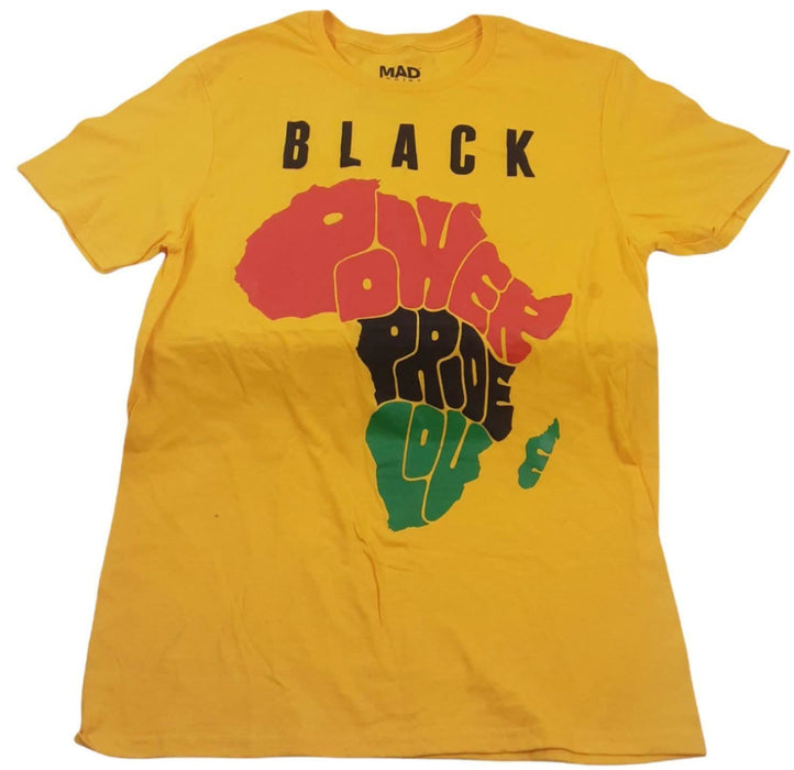 Mad Engine "Black Pride Love" T-Shirt  Yellow Men's (Size: S)