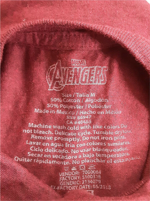 Marvel Avengers Super Hero List T-Shirt Red Boys (Size: M)