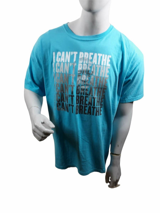 Comfort Colors Men's Blue George Floyd "I Can't Breathe" T-Shirt (Size: XL)