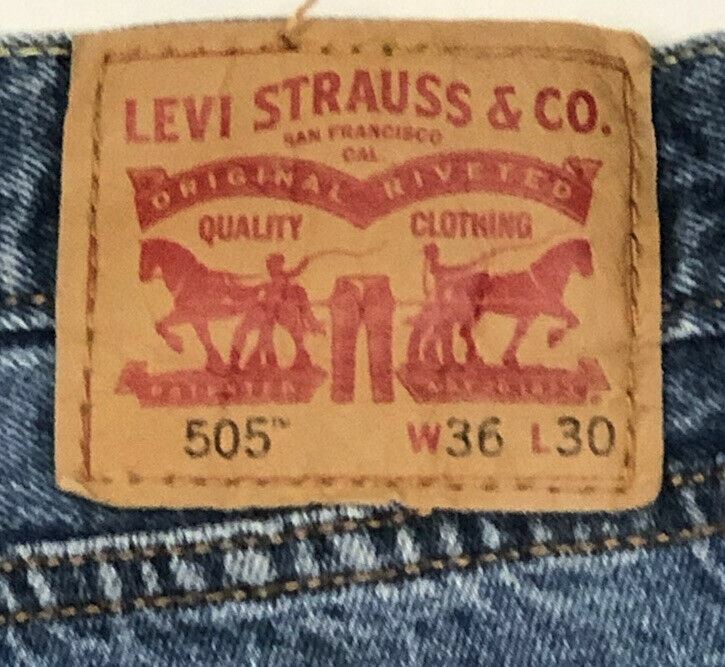 Levi's 505 Regular Fit Jeans Medium Wash Blue (Size:36 x 30) 005054891