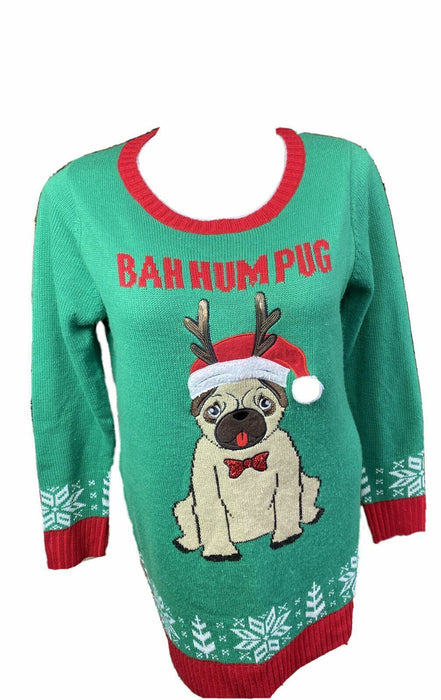 Chaps Holiday Green Christmas "Buhhumpug" Long Sleeve Sweater (Size: XL)