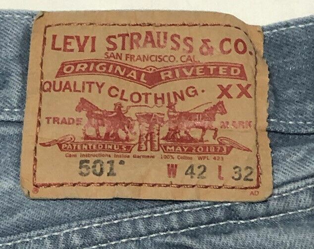 Levi's 501 Straight Fit Button Fly Jeans Light Grey (Big & Tall: 42 x 32)5010542