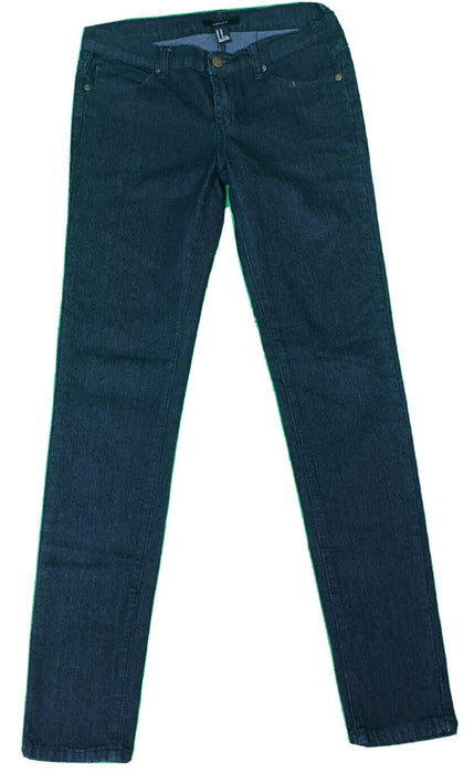 Forever 21 Slim Stretch Jeans Dark Wash (Size: 28)