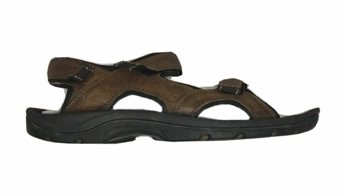 Lands' End Fisherman Buckle Up Open Toe Brown Sandals Men's (Size: 12)