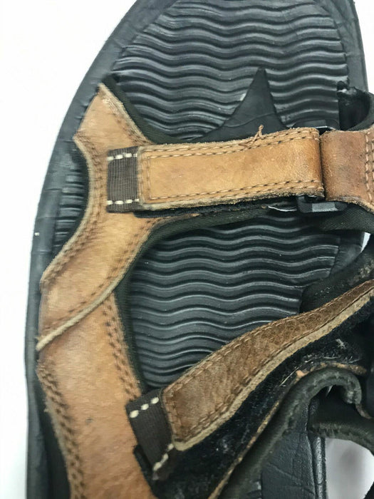 Lands' End Fisherman Buckle Up Open Toe Brown Sandals Men's (Size: 12)