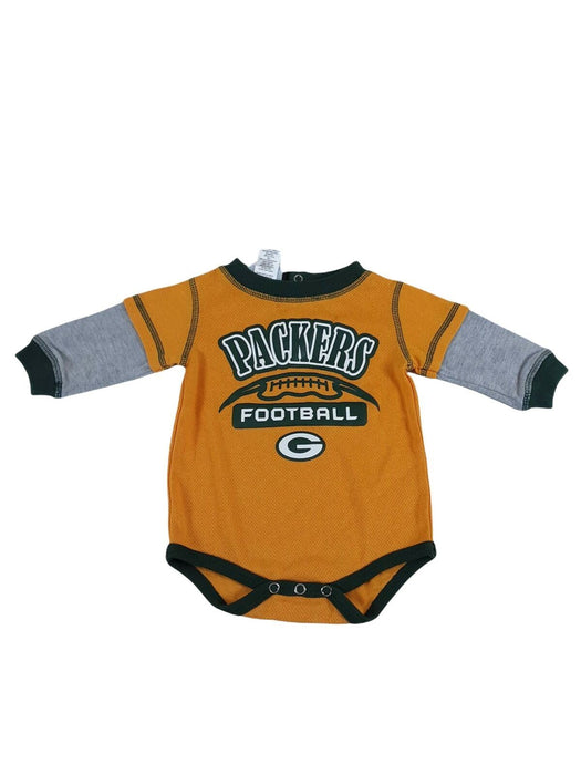 Green Bay Packer NFL Team Apparel Long Sleeve Baby One Piece Yellow (Size: 3/6M)