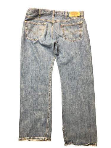 Levi's 501 Original Straight Fit Button Fly Blue Jeans Men's (Size: 42 x 30)