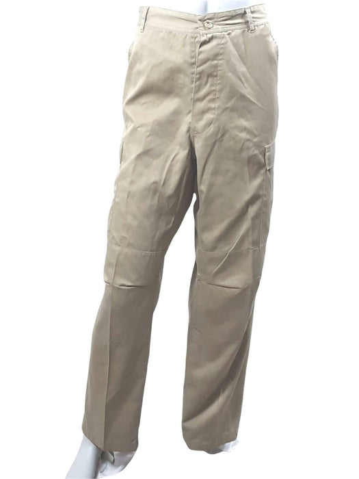 Men's Tactical Adjustable Waist Cargo Trousers Beige (Size: X-Large Reg)