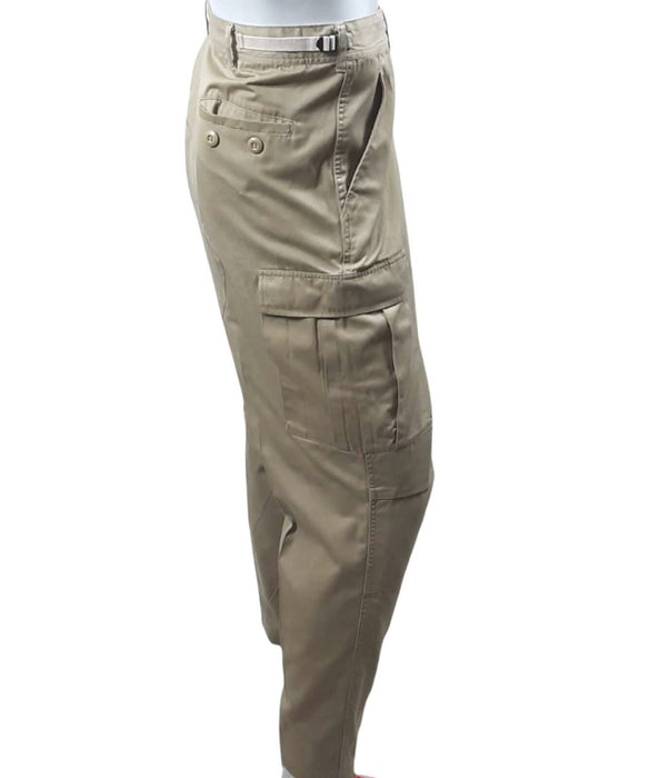 Men's Tactical Adjustable Waist Cargo Trousers Beige (Size: X-Large Reg)