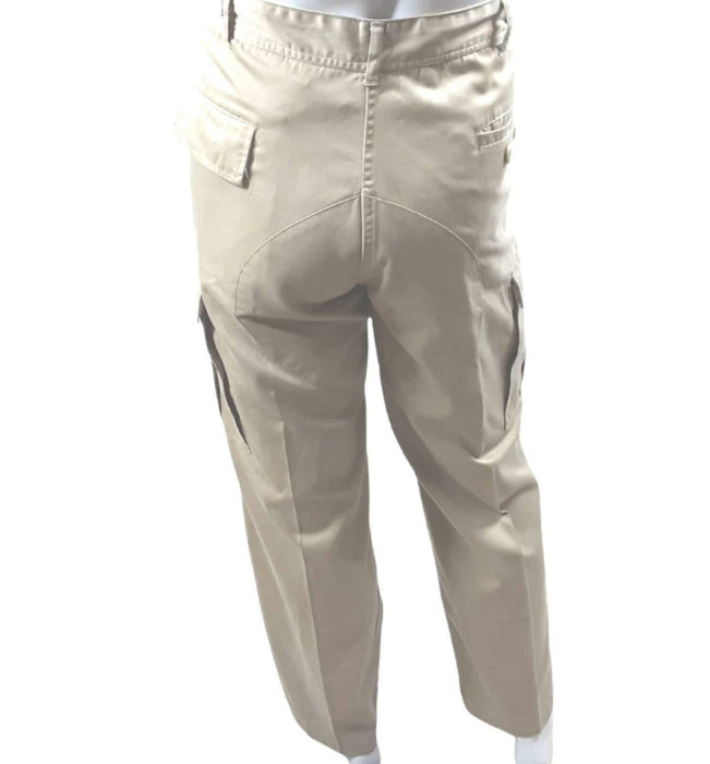 Men's Tactical Adjustable Waist Cargo Trousers Beige (Size: X-Large Reg)