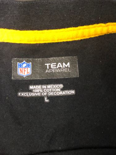 Pittsburgh Steelers NFL Team Apparel Team Logo Shirt Black Men's (Size: L)