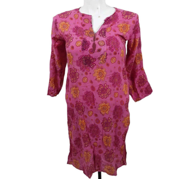 Alta Mar Women's Pink Floral Long Sleeve Dress (Size: S/M)