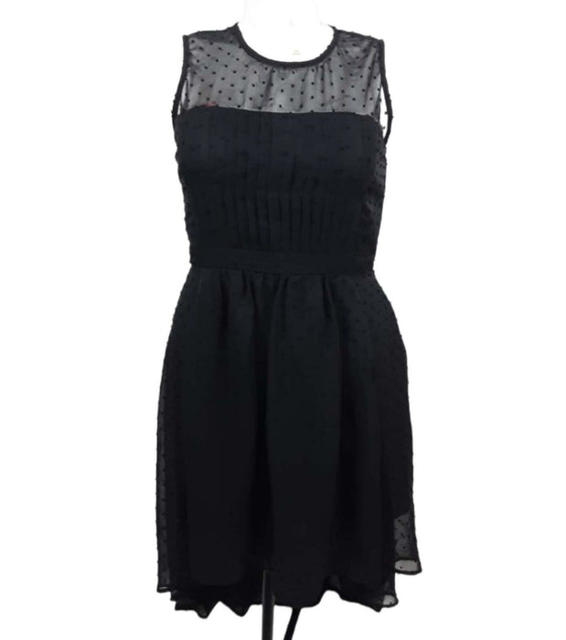 Maurices Women's Black Sheer Polka Dot Keyhole Dress (Size: 9/10)