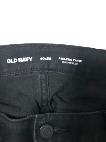 Old Navy Athletic Taper Flex Dark Wash Black Jeans Men's (Size: 40 x 30)