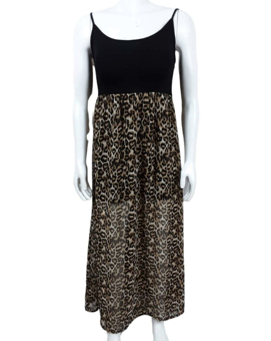 Forever Women's Brown Leopard Print Tank Dress (Size: M)