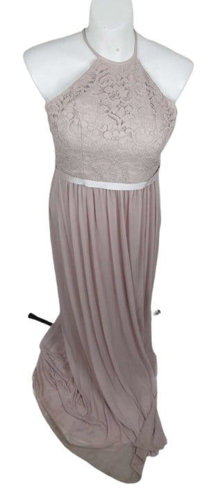 David's Bridal Rose Pink Lace Halter Formal Dress (Size: 10)