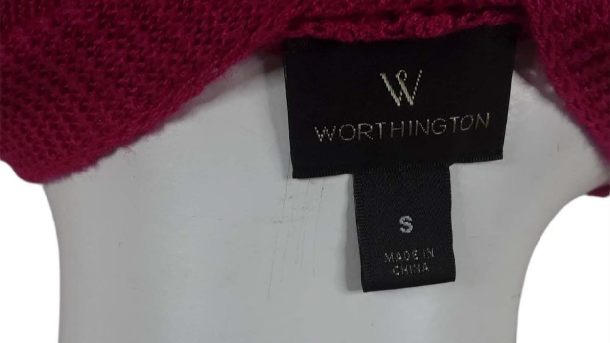 Worthington Women's Pink Long Sleeve Open Sweater (Size: S)