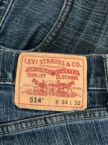 Levi's 514 Straight Fit Medium Wash Blue Jeans Men's (Size: 34 x 32) 005140223