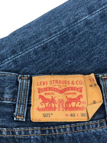 Levi's 501 Original Fit Button Fly Dark Wash Jeans Men's (Size: 40 x 30) 5010194