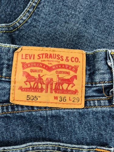 Levi's 505 Regular Fit Medium Wash Blue Jeans Men's (Size: 36 x 29) 5054891