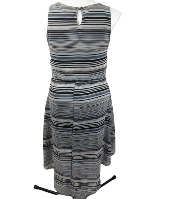 Delirious LA Women's Black/White Stripe keyhole Sleeveless Dress (Size: L)