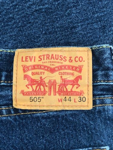 Levi's 505 Regular Fit Dark Stone Wash Blue Jeans Men's (Size: 44 x 30) 5054886