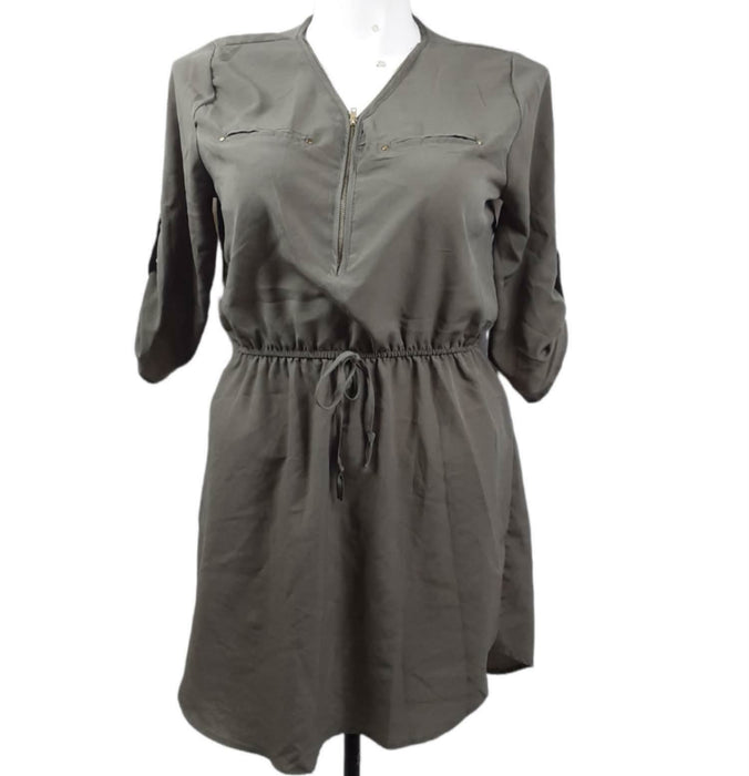 Rue 21 Women's Olive Green Long Sleeve Dress (Size: L)