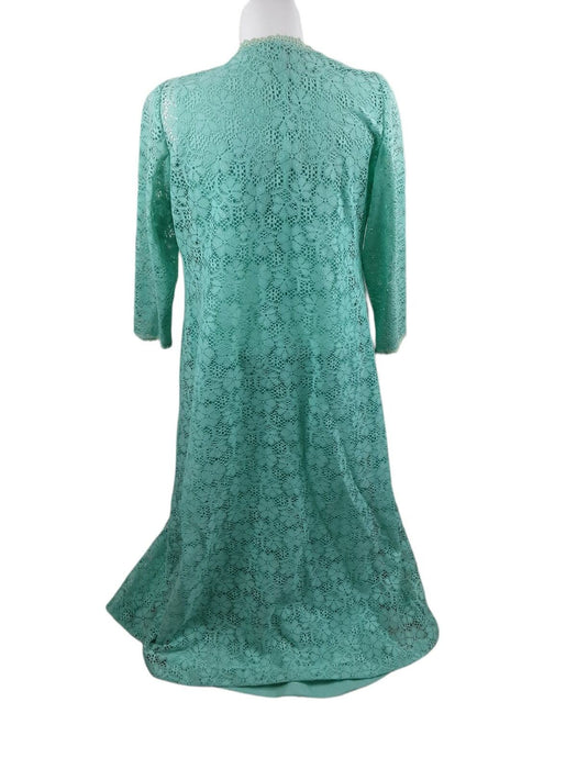 Handmade Women's Mint Green 2 Pic Dress w/ Flounce Sleeve Lace Jacket