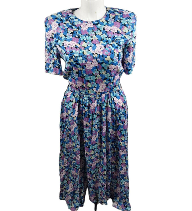 The Kollection Women's Multicolor Floral Zip Up Dress (Size: M)