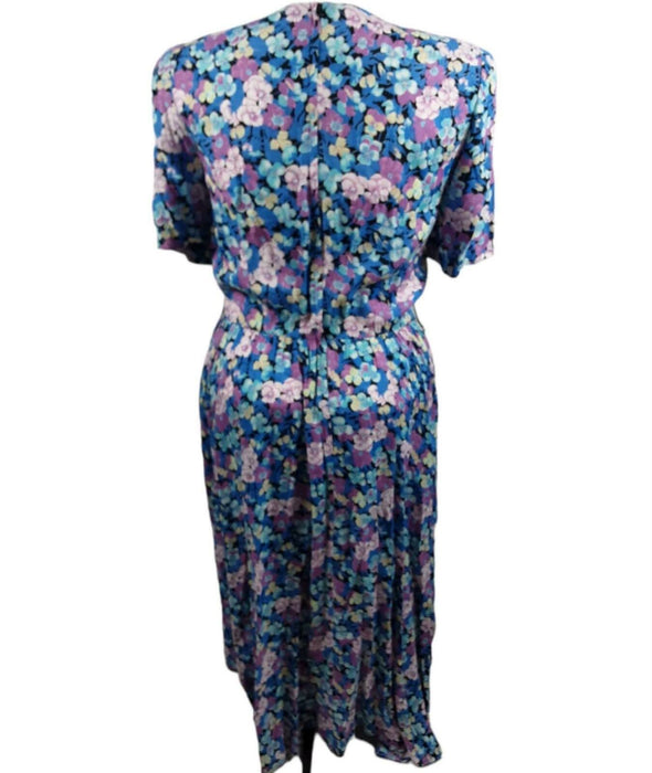 The Kollection Women's Multicolor Floral Zip Up Dress (Size: M)