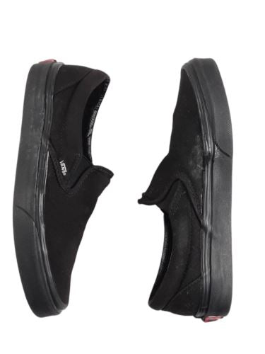 Vans Authentic Slip-On Black Canvas Skateboard Shoes Men's (Size: 7) 721565