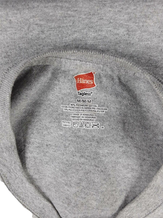 Hanes Men's Gray "Happy Camper" Short Sleeve T-Shirt (Size: M)