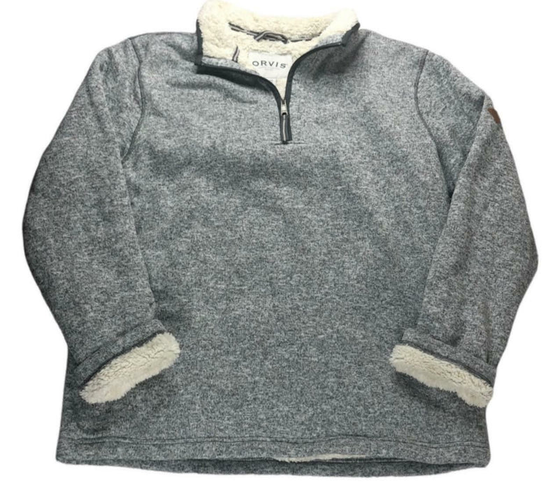 Orvis Sherpa Lined 1/4 Zip Pullover Sweater Gray Men's (Size: XL)