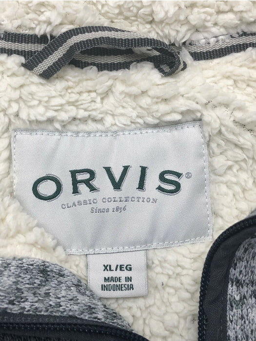 Orvis Sherpa Lined 1/4 Zip Pullover Sweater Gray Men's (Size: XL)