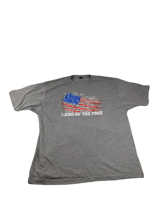 Tultex Men's Gray "Land Of The Free" Short Sleeve  T-Shirt (Size: XXL)