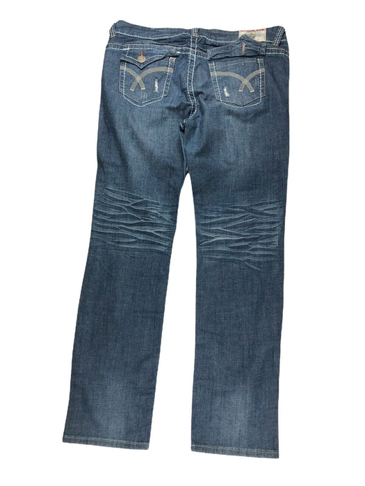 Good Time Distressed Straight Fit Medium Wash blue Jeans Men's (Size: 2XL)