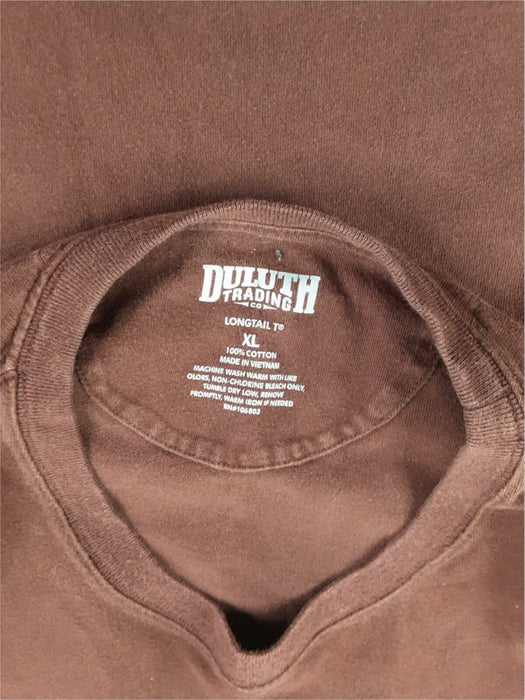 Duluth Trading Men's Brown Heavy Cotton Short Sleeve T-Shirt (Size: XL)