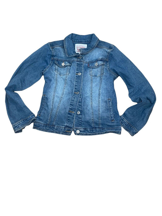 Levi's Girls Trucker Stretch Button Down Denim Jacket Blue (Size: XL) 158-170