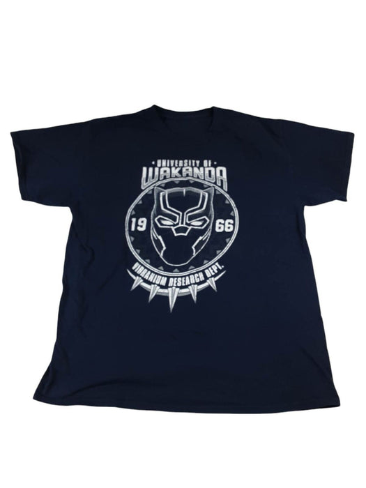 Men's Blue "University Of Wakanda" Short Sleeve Graphic T-Shirt (Size: L)