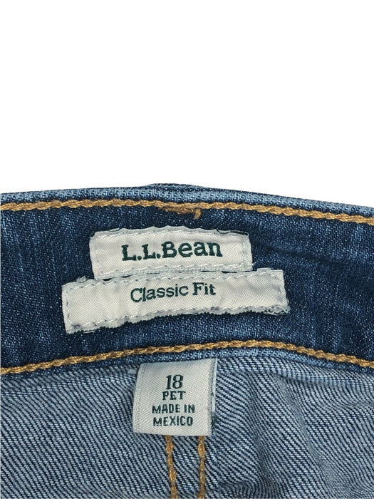 L.L. Bean Classic Fit Stretch Med Wash Blue  Jeans Women's (Size: 18P) 500328