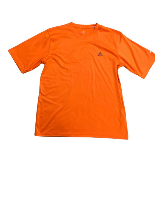 Adidas Men's Neon Orange Climate Training Short Sleeve T-Shirt (Size: L)