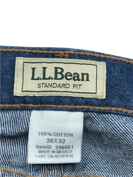 L.L. Bean Standard Fit Dark Wash Blue Jeans Men's (Size: 36 x 32) 296551