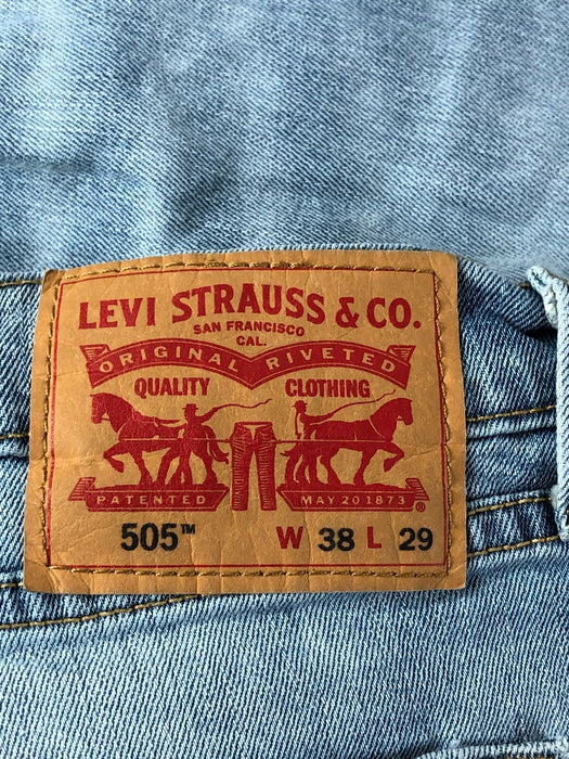 Levi's 505 Regular Fit Stretch Light Wash Blue Men's (Size: 38 x 29) 5051373