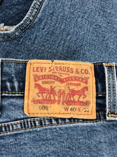 Levi's 505 Regular Fit Med Stone Wash Blue Jeans Men's (Size: 40 x 32) 005051454