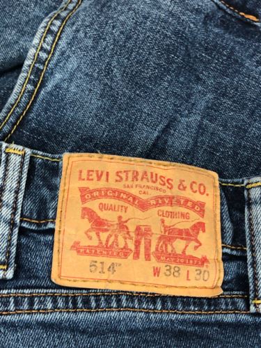 Levi's 514 Straight Fit Medium Wash Blue Jeans Men's (Size: 38 x 30) 045140387