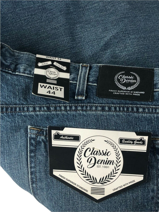 Classic Denim Classic Fit Medium Wash Blue Jeans Men's (Size: 44 x 30)